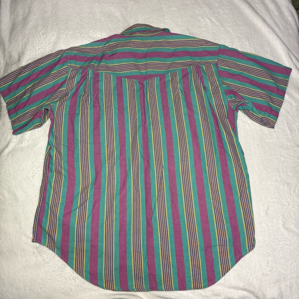 VTG Colors By Alexander Julian Large Multicolor Stripe Button Shirt - Picture 5 of 6